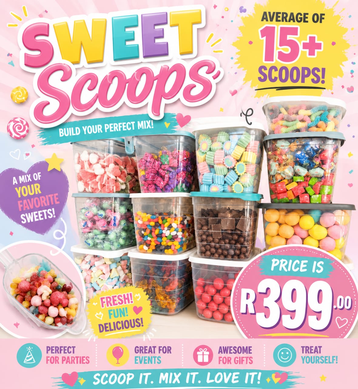 🍭 SWEET SCOOPS – A BUCKET FULL OF SWEETNESS! 🍭